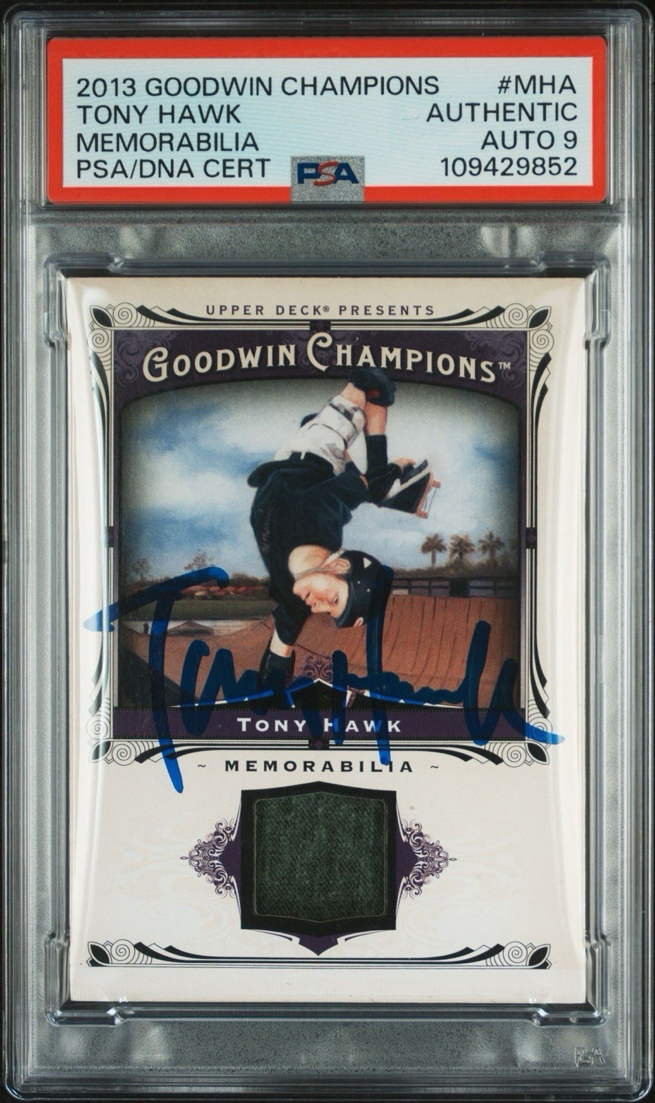 2013 Upper Deck Goodwin Champions Tony Hawk Signed Memorabilia PSA MINT 9 AUTO