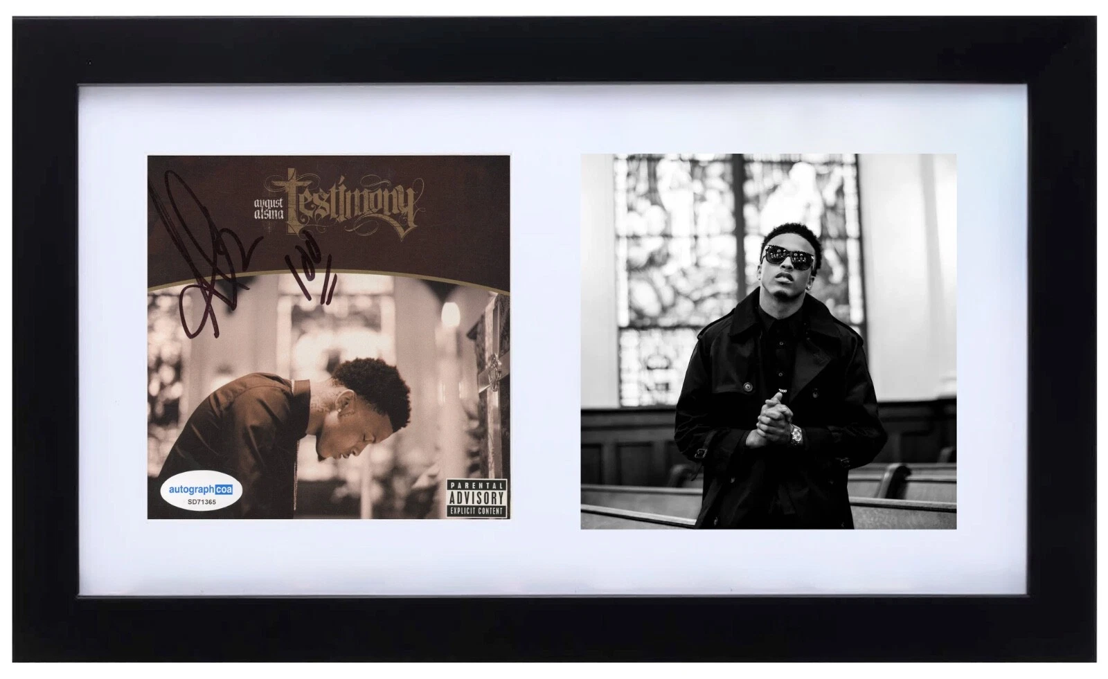 August Alsina Signed Autograph Testimony CD Cover Framed Rapper Hip Hop ACOA COA