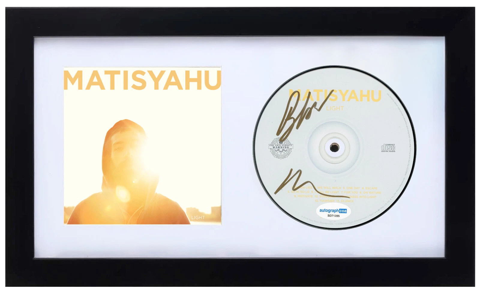 Matisyahu Signed Autograph Light Framed CD Display Rapper Musician ACOA COA