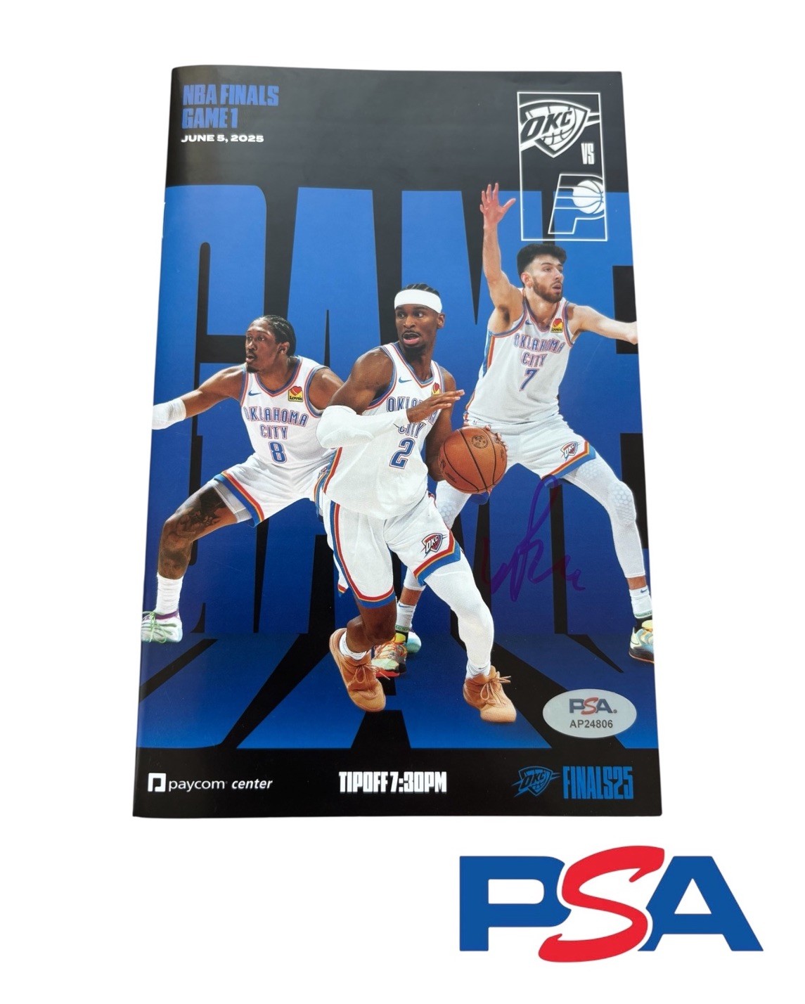 Pascal Siakam Signed 2025 NBA FINALS Game 1 Program Indiana Pacers #43 PSA AUTO