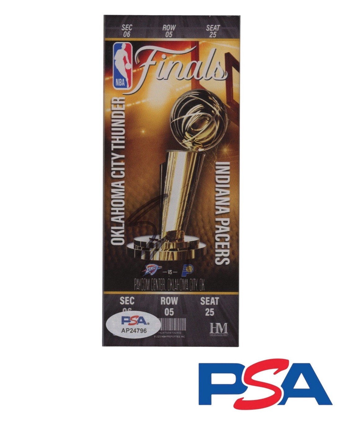 Shai Gilgeous-Alexander Signed 2025 NBA FINALS Ticket Stub Acrylic PSA AUTO MVP