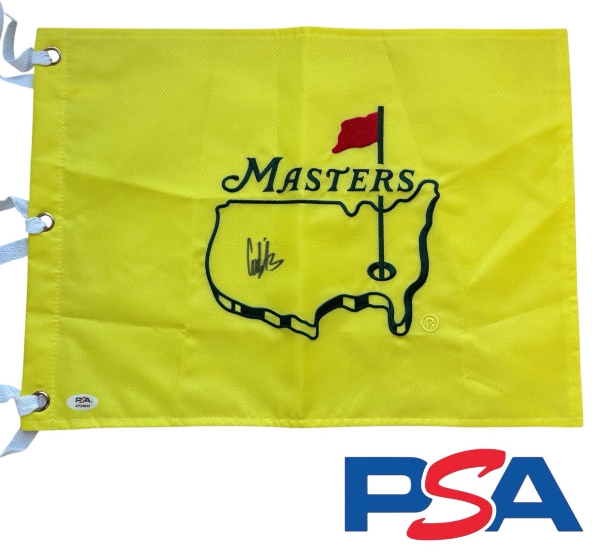 Ludvig Aberg Signed Undated Masters Pin Flag PSA AUTO Augusta National Golf Club