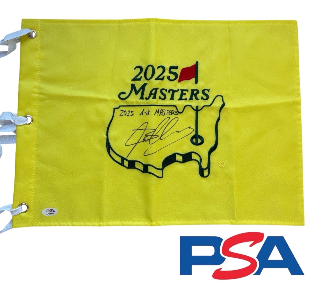 Jose Luis Ballester Signed 2025 1st Masters Golf Flag PSA AUTO Augusta National