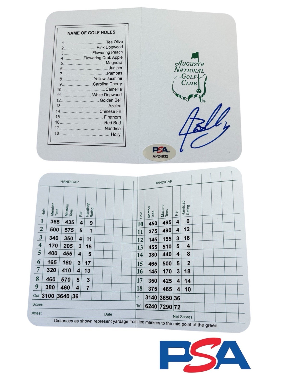 Jose Luis Ballester Signed Masters Scorecard Augusta National Golf PSA AUTO LIV