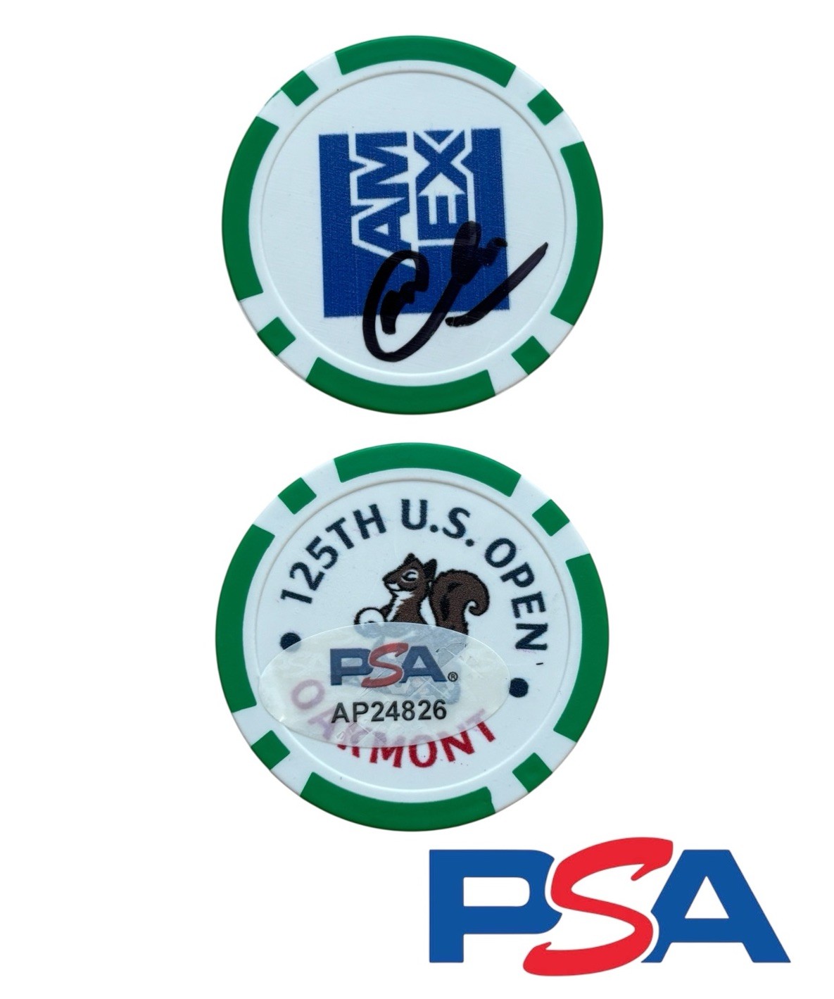 Min Woo Lee Signed 2025 125th US OPEN CHAMPIONSHIP Golf Ball Marker PSA OAKMONT