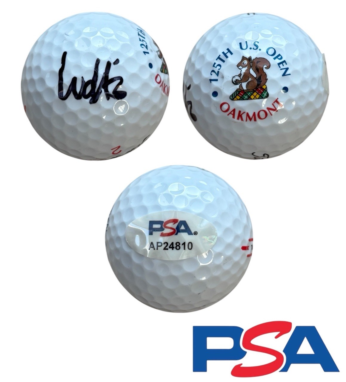 Ludvig Aberg Signed 2025 125th US OPEN CHAMPIONSHIP Golf Ball PSA OAKMONT AUTO