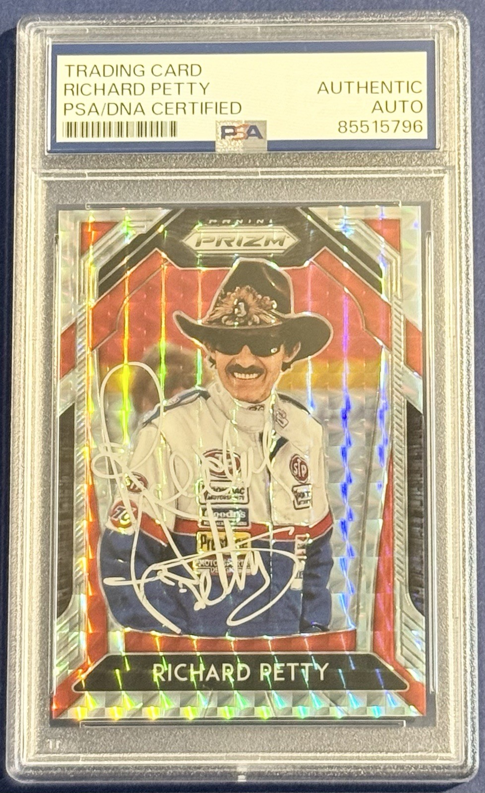 2020 PANINI PRIZM RACING SILVER #KING RICHARD PETTY SIGNED CARD AUTO PSA SLABBED COLLECTIBLE MEMORABILIA