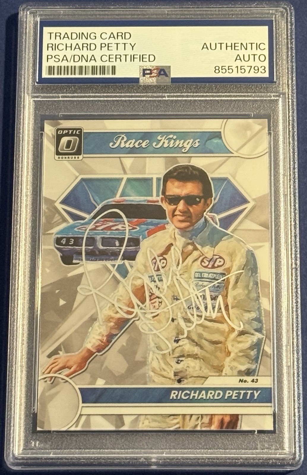 2023 Donruss Optic Race Kings #1 Richard Petty Signed Card AUTO PSA Slabbed