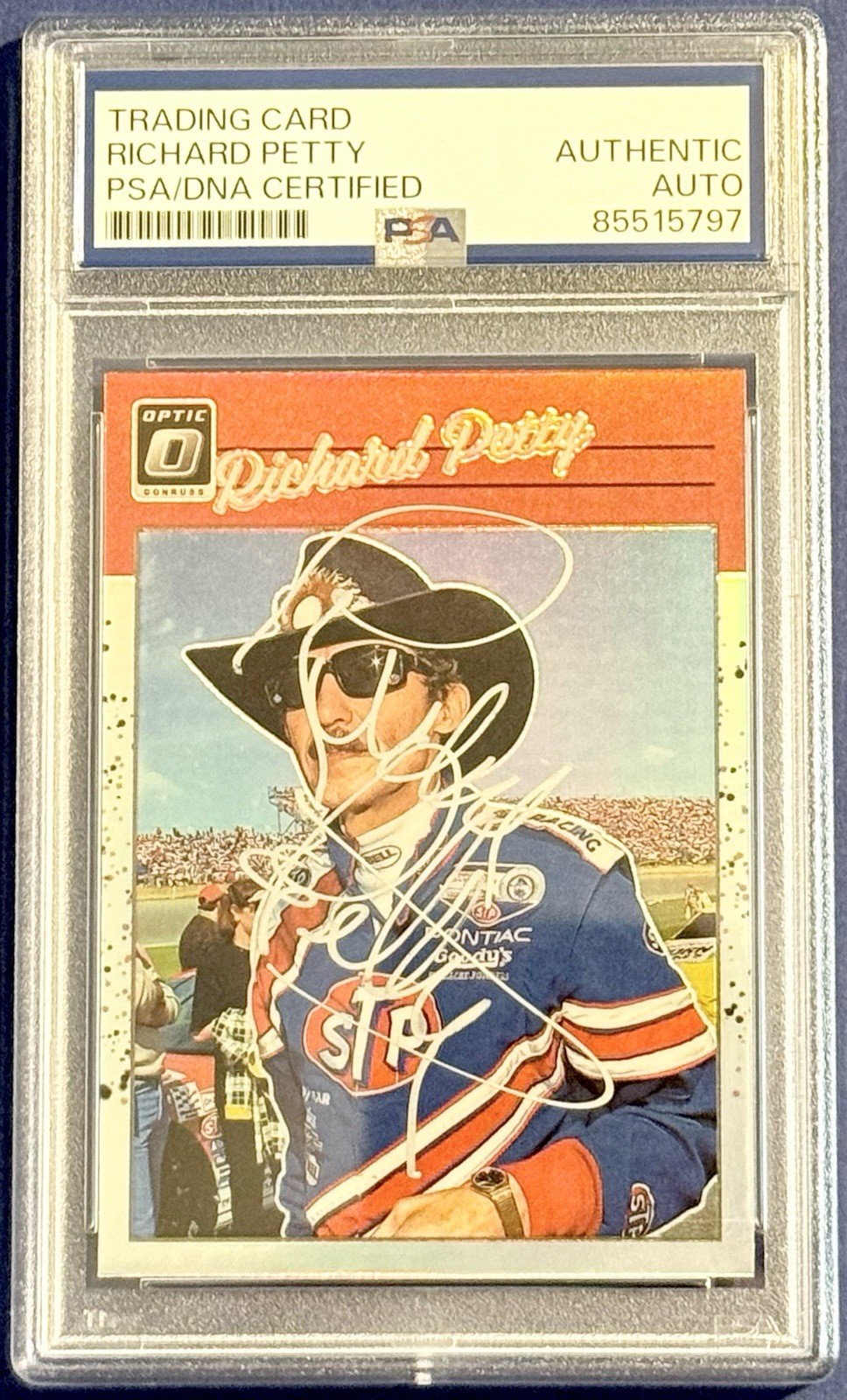 2023 Donruss Optic #67 Richard Petty Signed Card AUTO PSA Slabbed