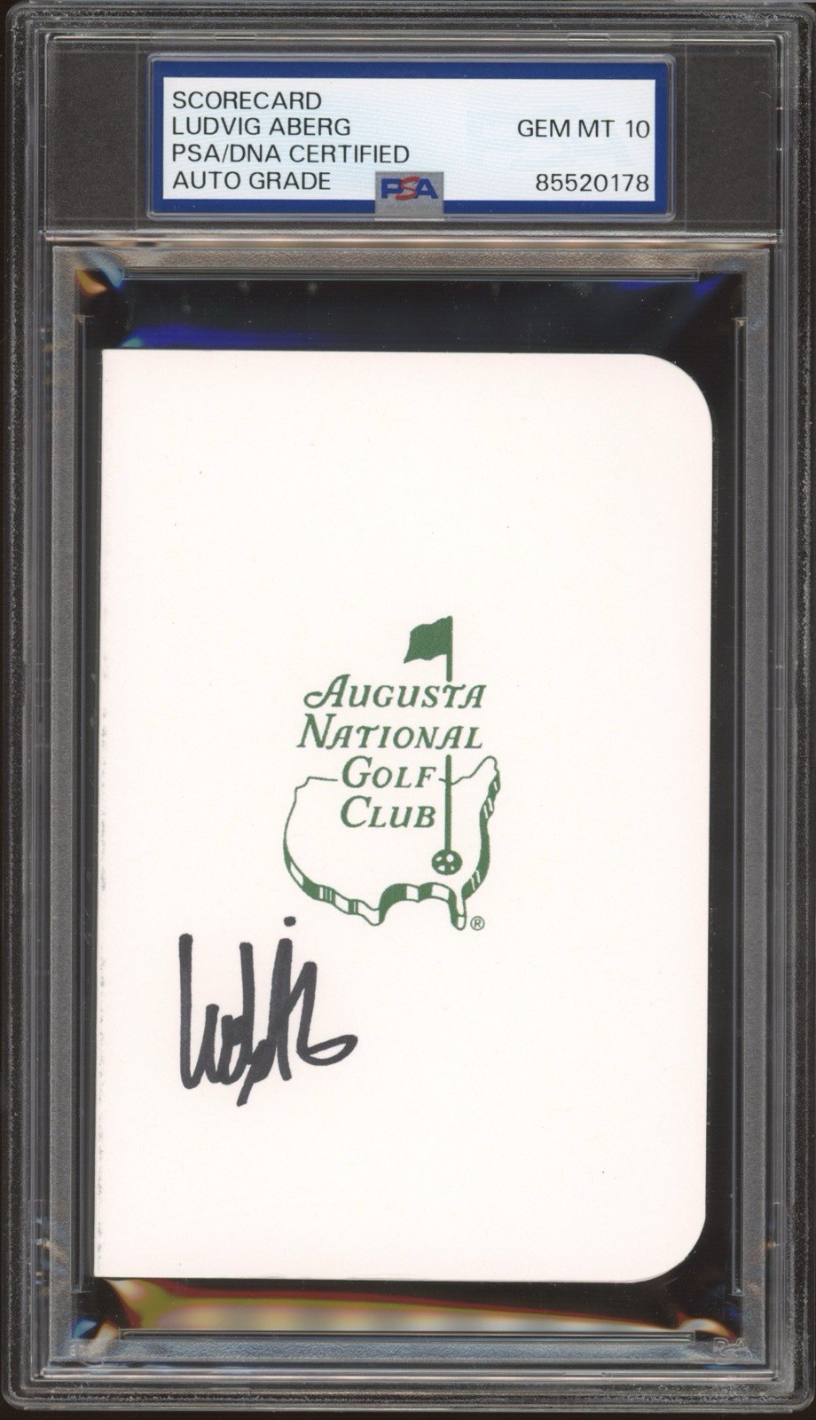 Ludvig Aberg Signed Masters Golf Scorecard PSA GEM MINT 10 AUTO Augusta National