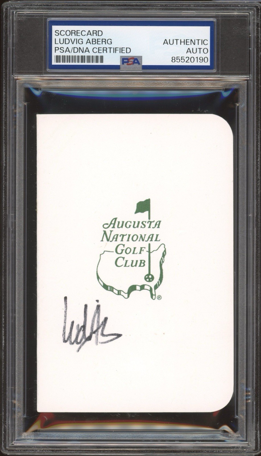 Ludvig Aberg Signed Masters Scorecard PSA AUTO Augusta National Golf Club PGA