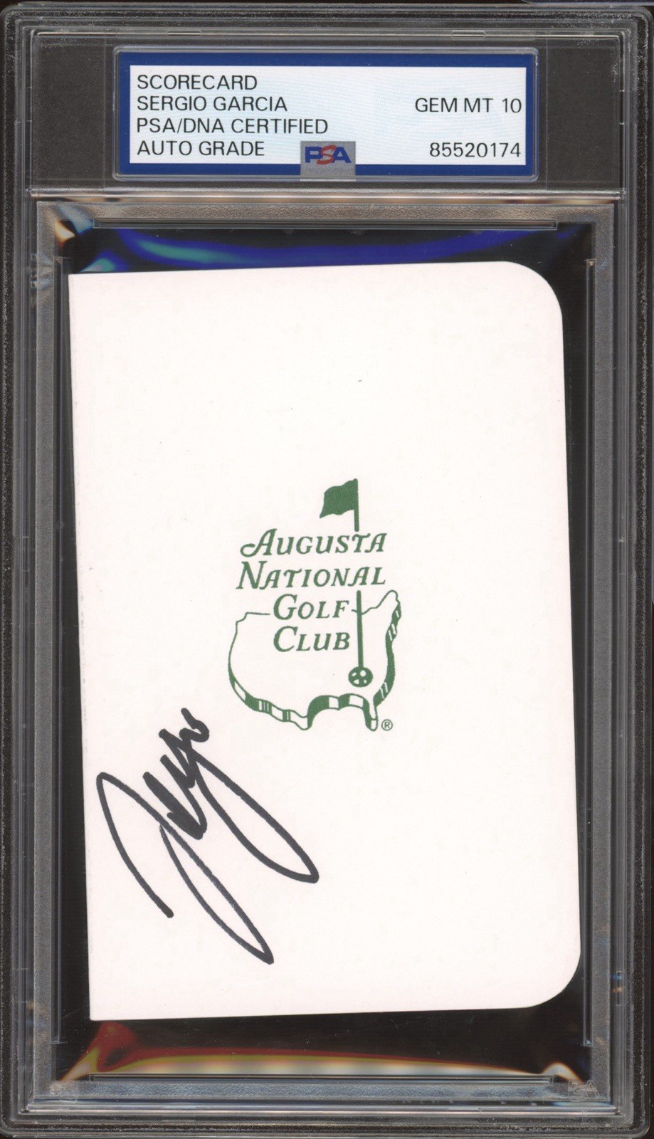 Sergio Garcia Signed Augusta Masters Scorecard PSA GEM MT 10 AUTO 2017 CHAMPION