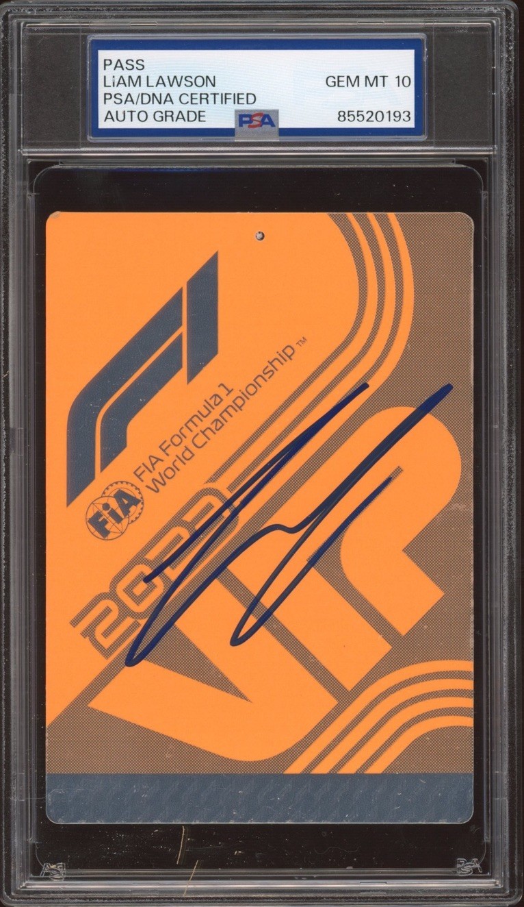 Liam Lawson Signed 2023 Dutch Grand Prix F1 DEBUT Ticket Pass PSA GEM MT 10 AUTO