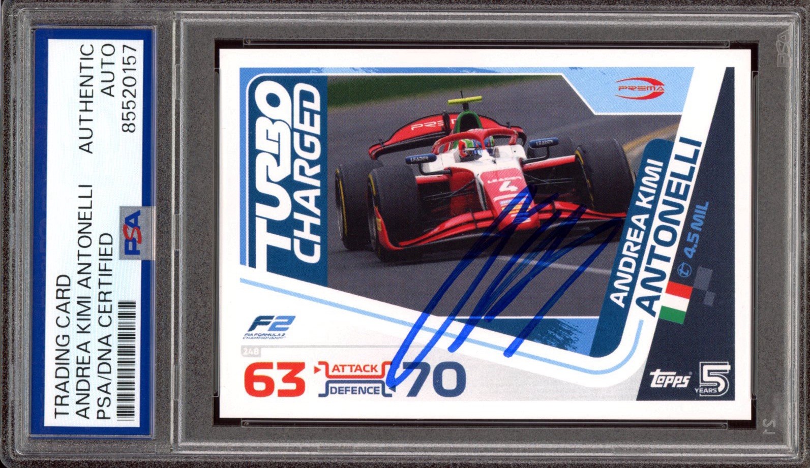 2024 Topps Turbo Attax F1 Andrea Kimi Antonelli Signed Rookie Card PSA AUTO RC