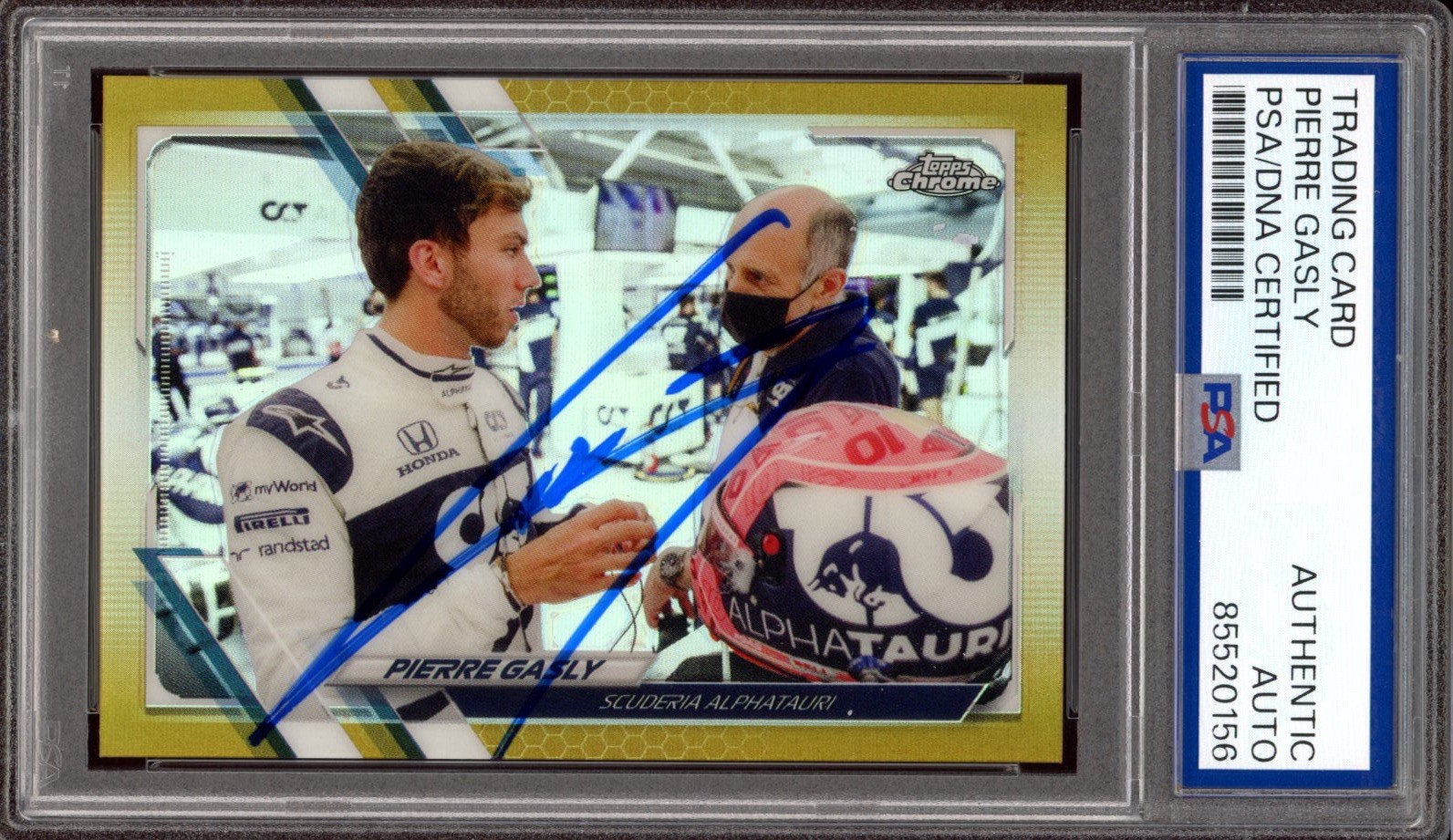 2021 Topps Chrome F1 #36 Pierre Gasly Signed Gold Refractor Card /50 PSA AUTO