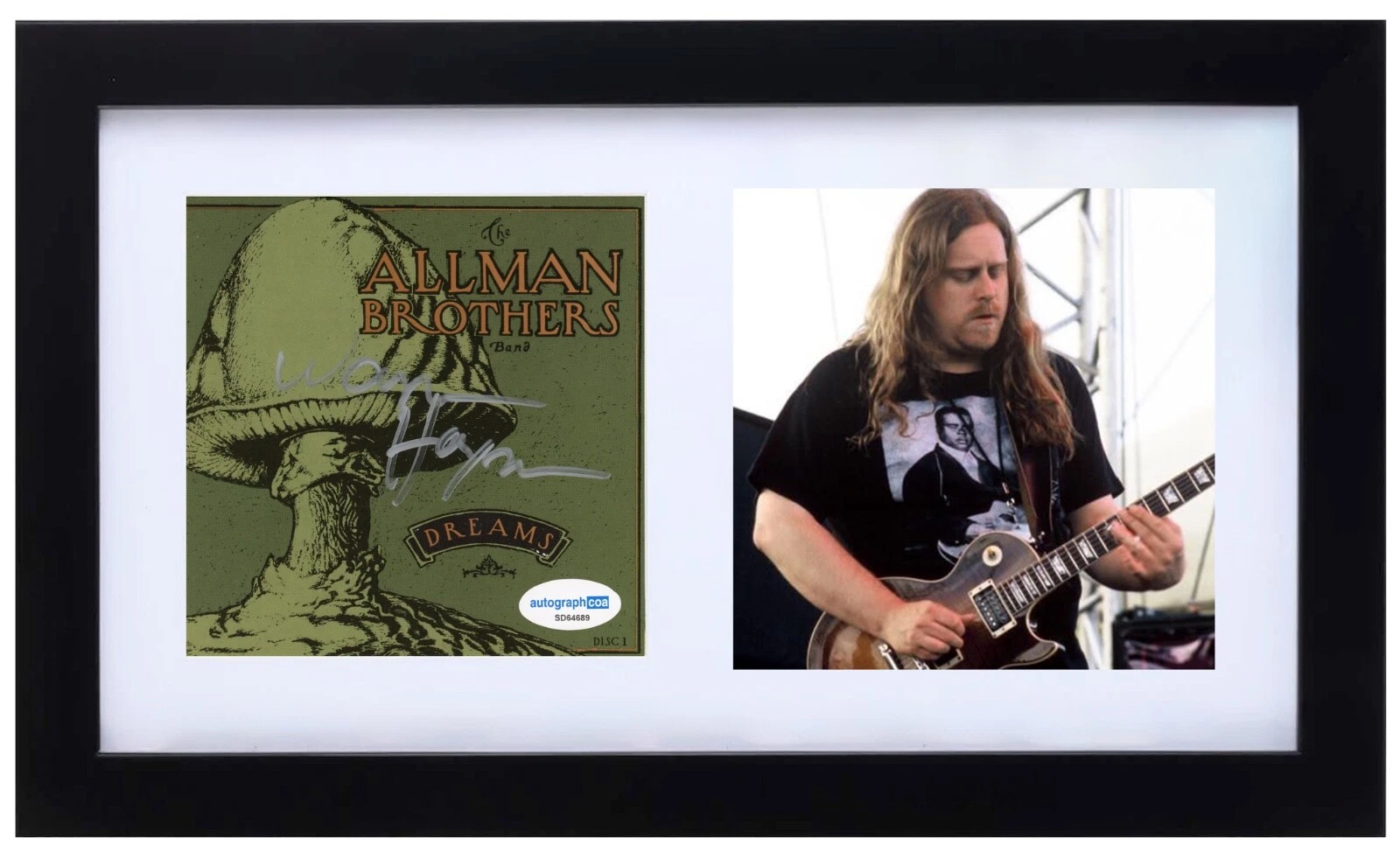 Warren Haynes Allman Brothers Band Signed Autograph Dreams CD Cover Framed ACOA