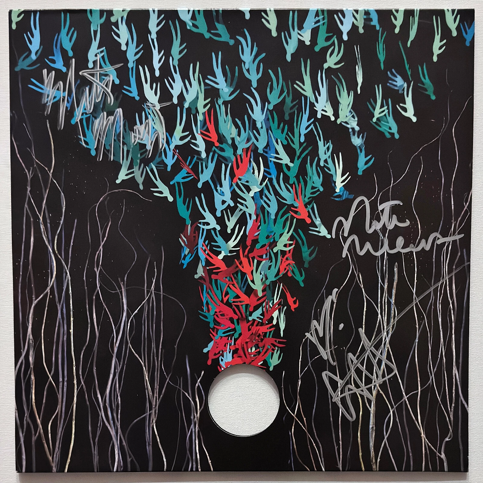 Bright Eyes Signed Autograph Down In The Weeds Vinyl Record Conor Oberst +2 ACOA