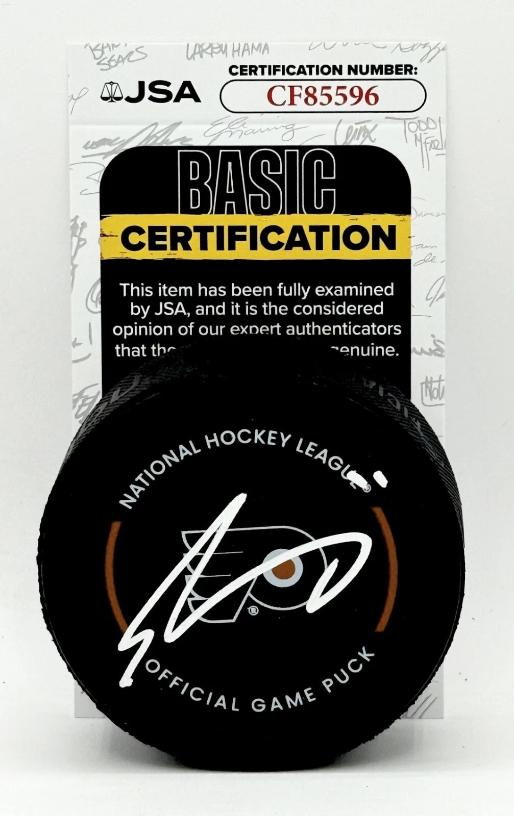 Travis Konecny signed Philadelphia Flyers Official Game Puck autographed JSA COA