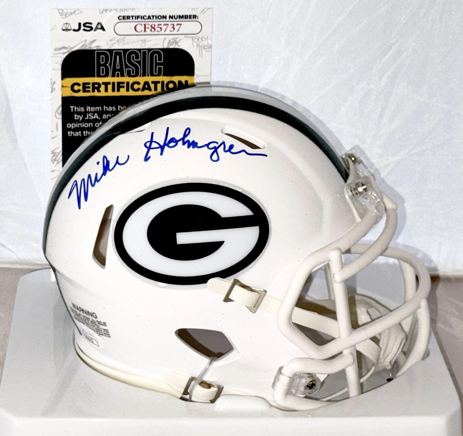 Mike Holmgren signed Green Bay Packers Alt White mini helmet autographed JSA