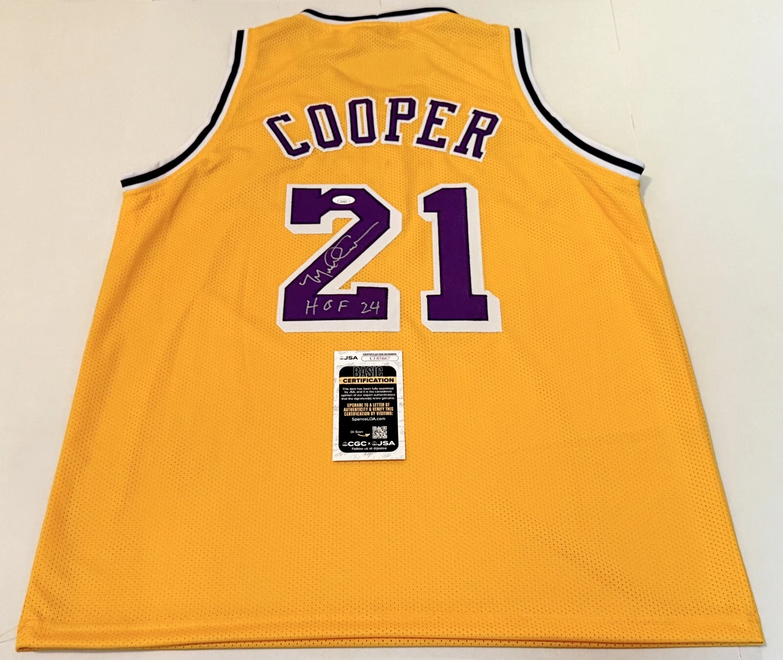 Michael Cooper Los Angeles Lakers signed Custom jersey W/ HOF Inscription JSA