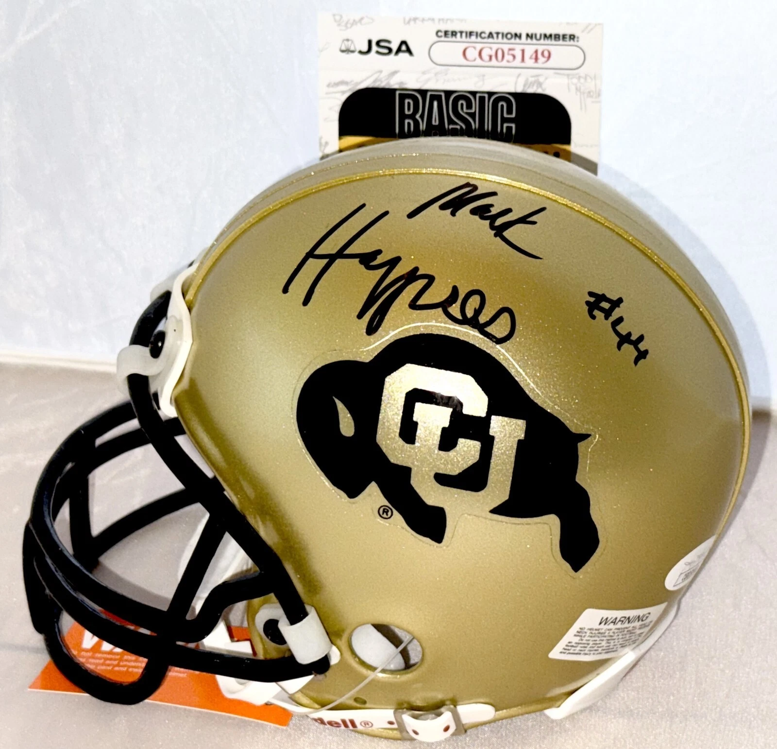 Mark Haynes signed Colorado Buffaloes mini helmet autographed JSA