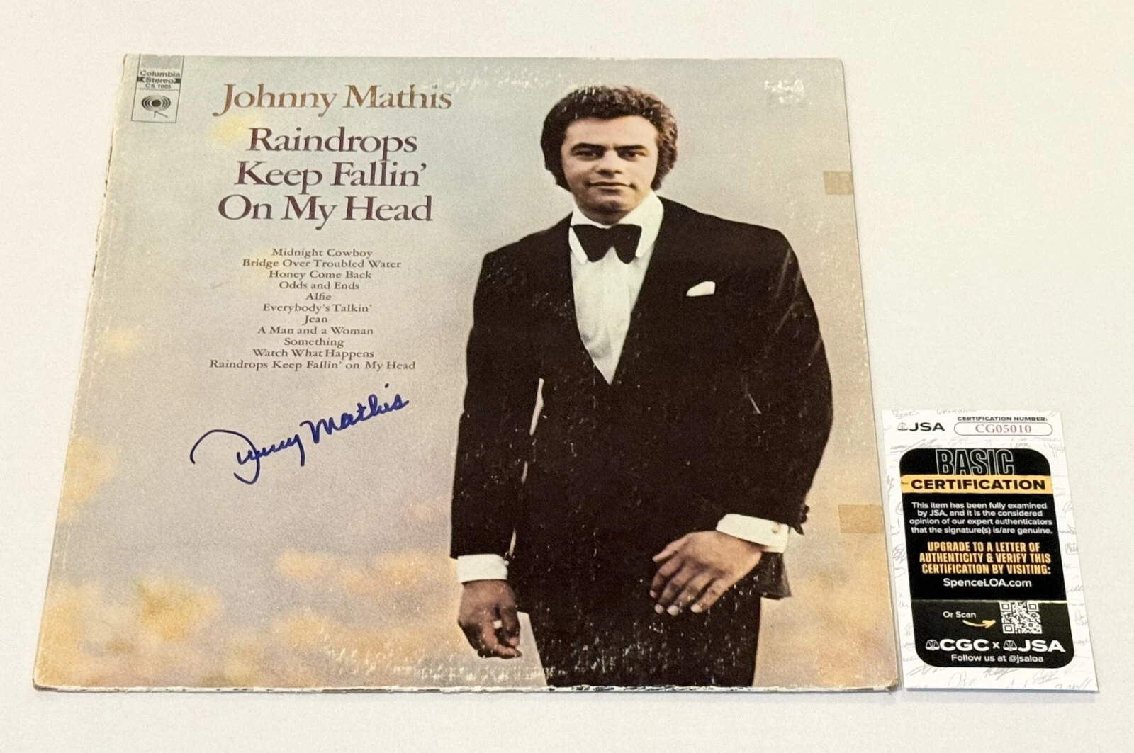Johnny Mathis signed Rain Drops Keep Fallin On My Head Album Vinyl JSA