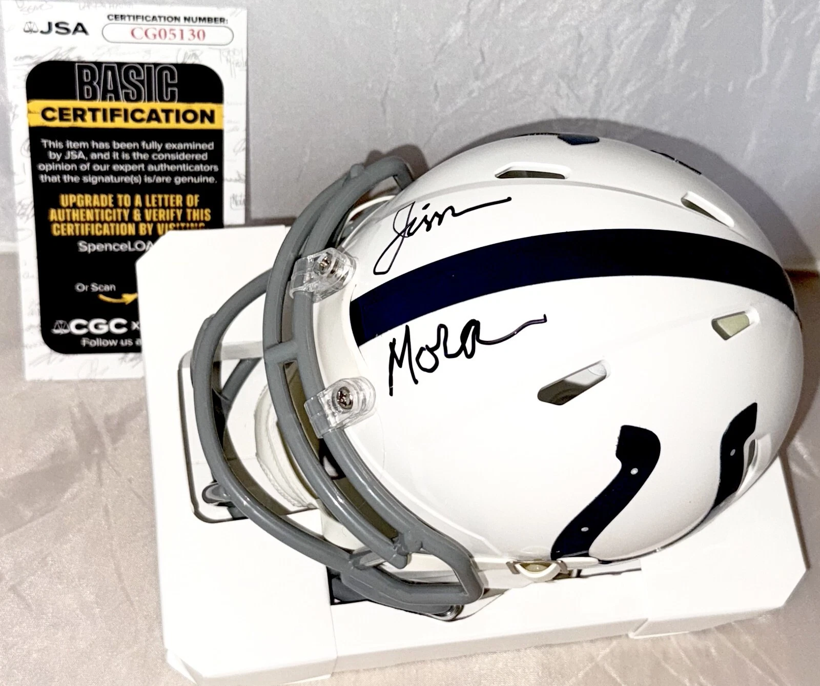Jim Mora signed Indianapolis Colts Throwback mini helmet autographed JSA COA