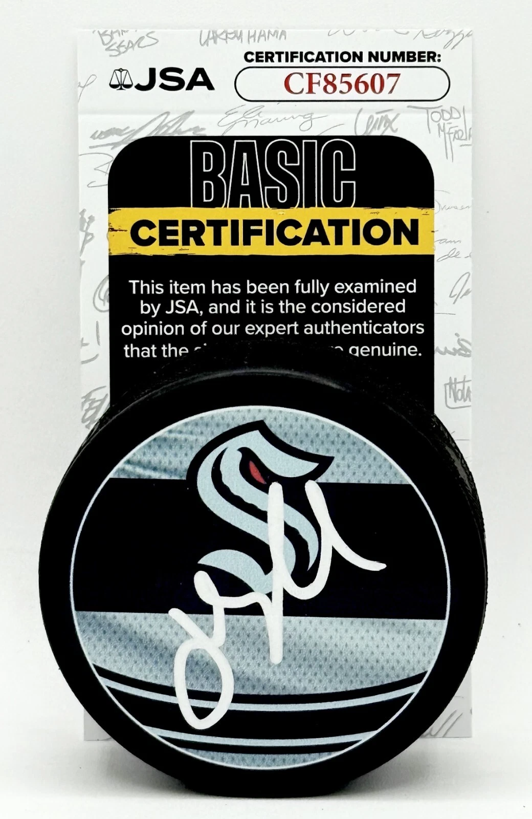 Jessica Campbell signed Seattle Kraken Reverse Retro Puck autographed JSA