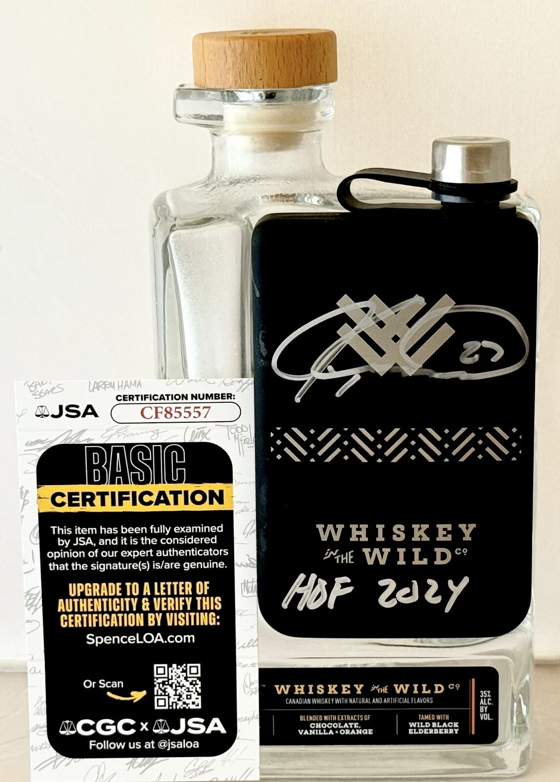 Jeremy Roenick Chicago Blackhawks signed Whiskey in the Wild Empty Bottle 2 JSA