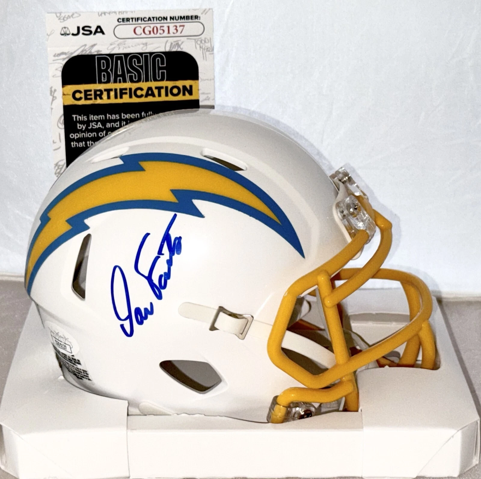 Dan Fouts signed Chargers mini helmet autographed JSA