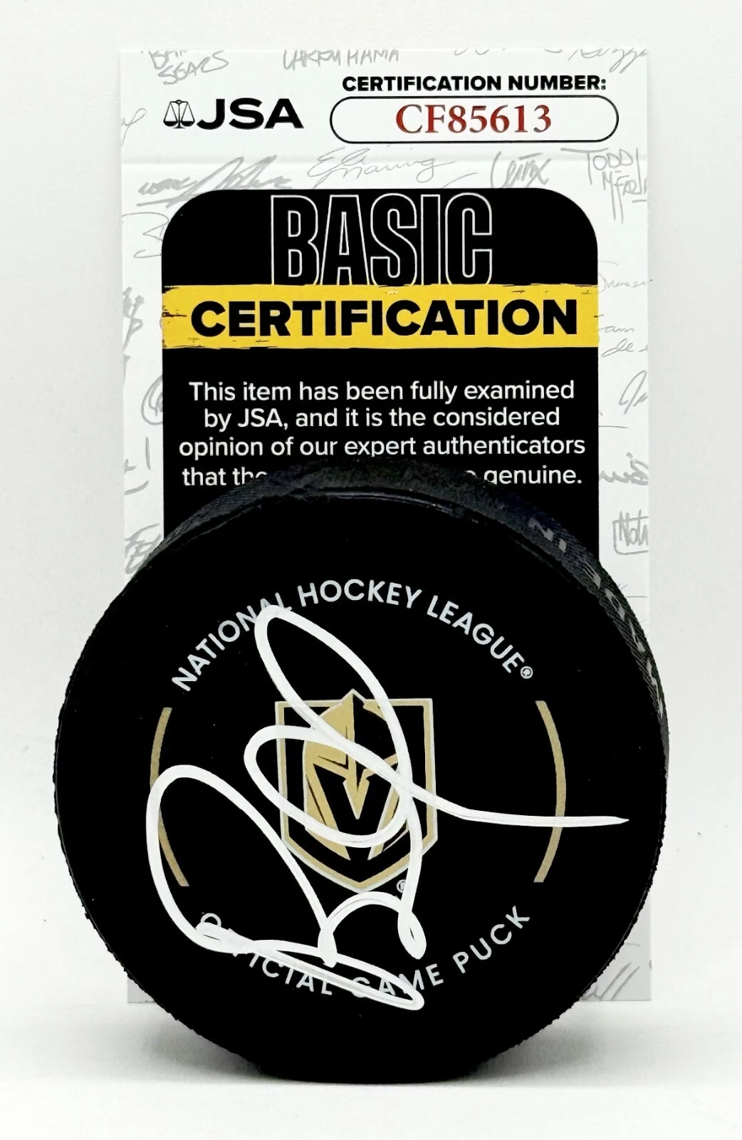 Bruce Cassidy signed Vegas Golden Knights Official Game Puck autographed JSA