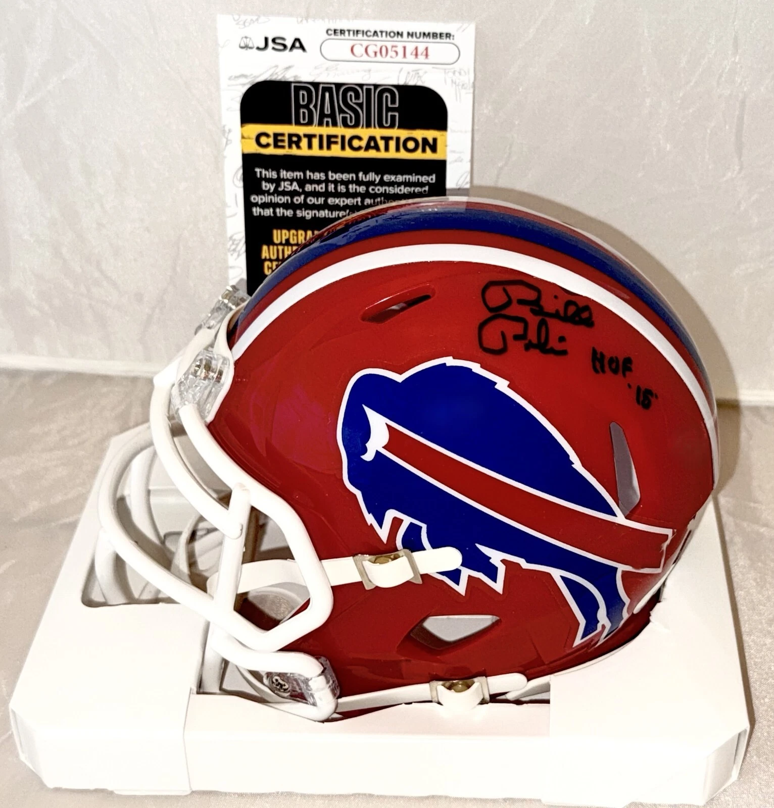 Bill Polian signed Buffalo Bills Throwback mini helmet W/ HOF Inscription JSA