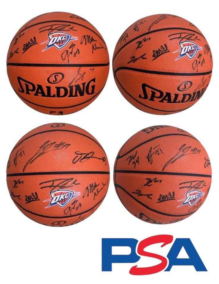 2024-2025 OKC Thunder Signed Team Basketball SHAI JDUB ++ NBA FINALS PSA AUTO
