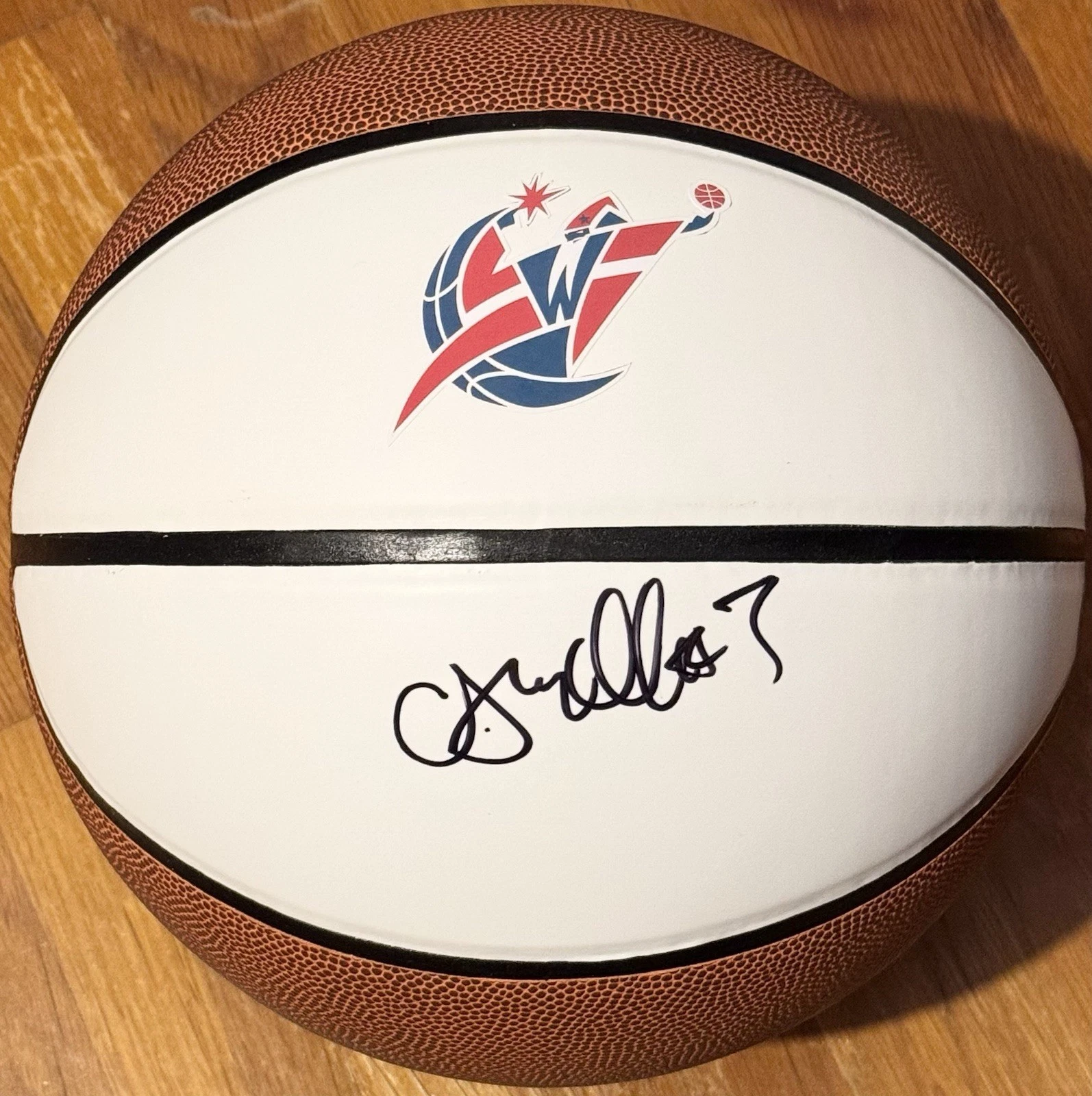 CJ McCollum Signed Autographed Washington Wizards Logo Basketball BAS Beckett