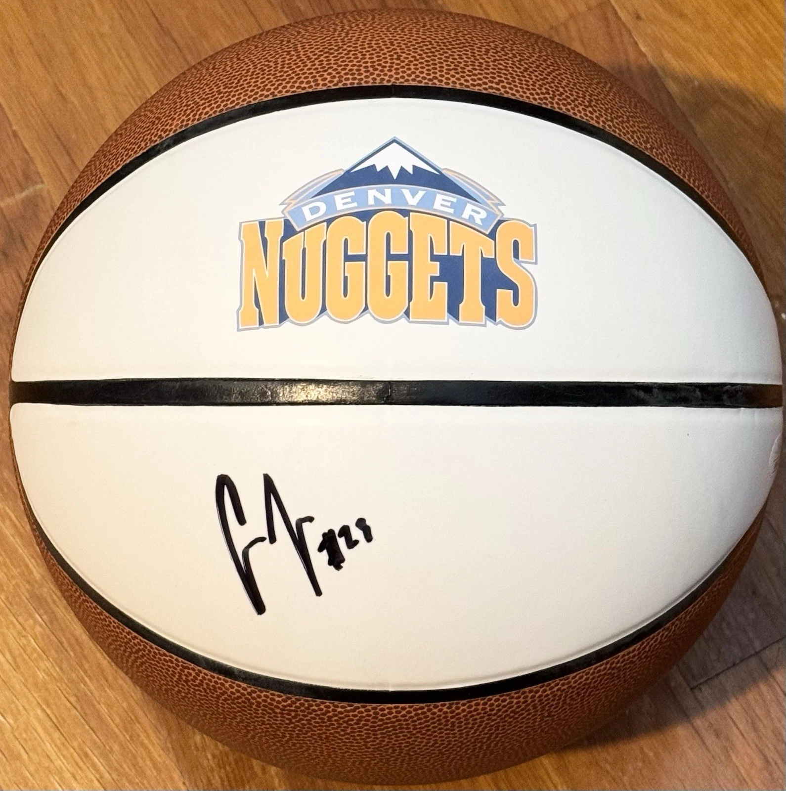 Cameron Cam Johnson Signed Autographed Denver Nuggets Logo Basketball JSA COA