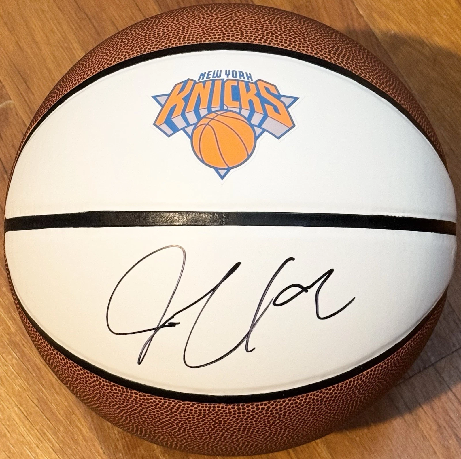 Jordan Clarkson Signed Autographed New York Knicks Logo Basketball JSA COA