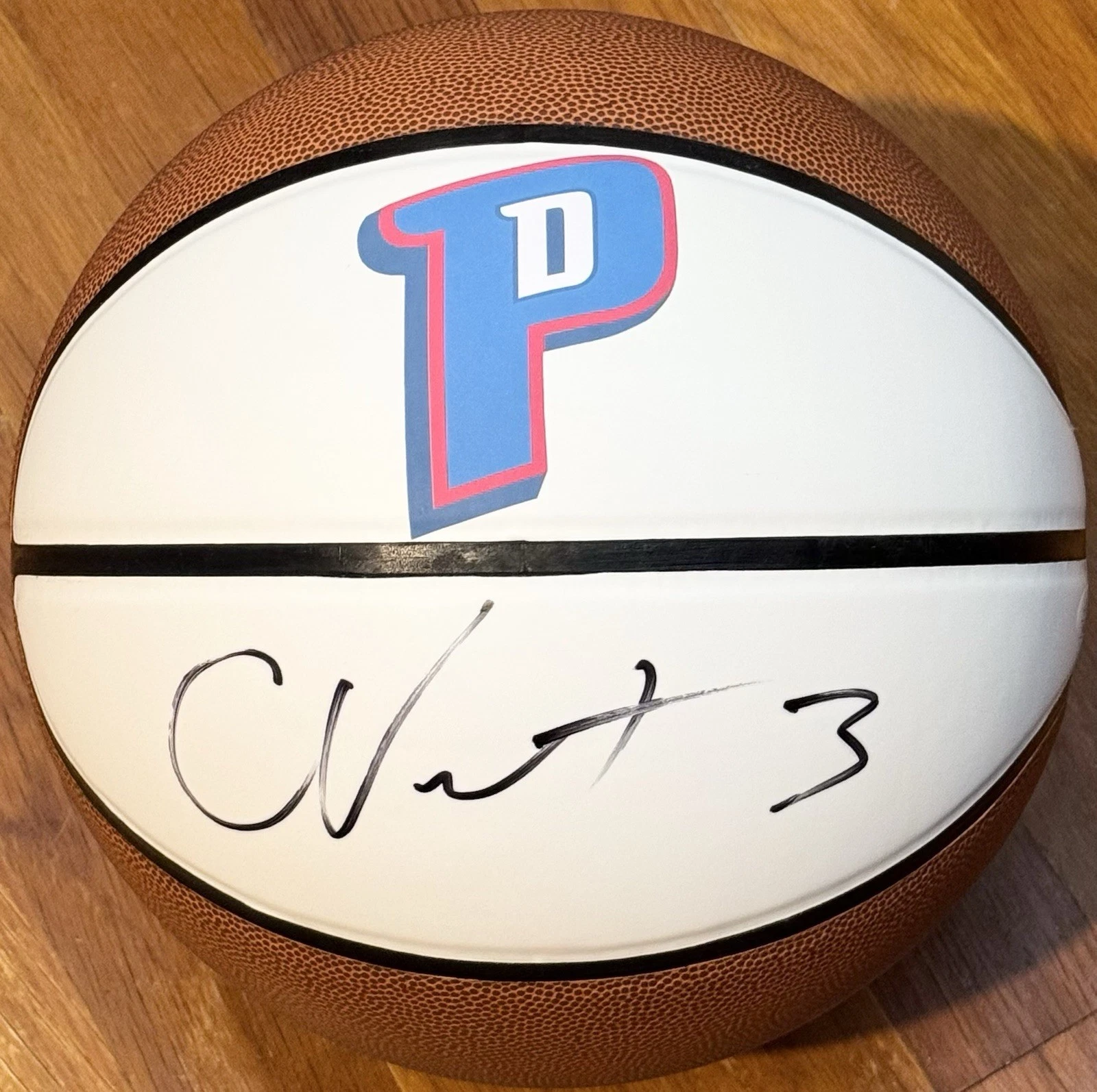 Caris Levert Signed Autographed Detroit Pistons Logo Basketball JSA COA