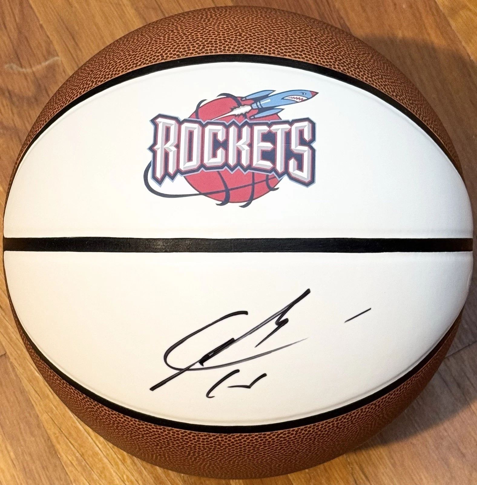 Clint Capela Signed Autographed Houston Rockets Logo Basketball JSA COA
