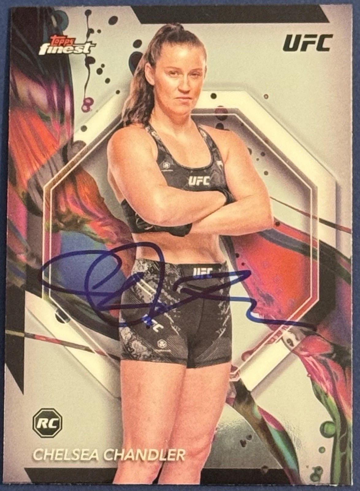 Chelsea Chandler Signed 2024 Topps Finest UFC Base Card BAS Beckett COA