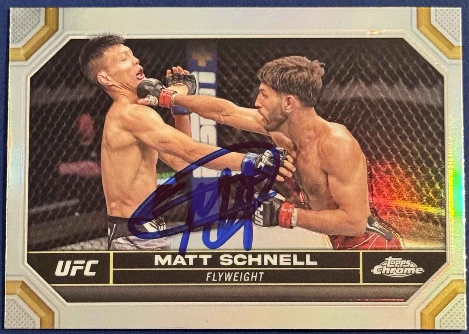 Matt Schnell Signed 2024 Topps Chrome Refractor UFC Base Card BAS Beckett COA