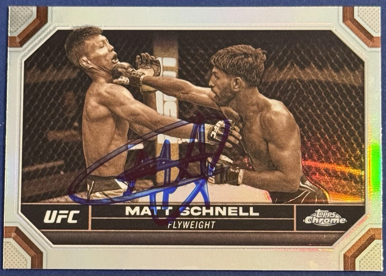 Matt Schnell Signed 2024 Topps Chrome Refractor UFC Base Card BAS Beckett COA