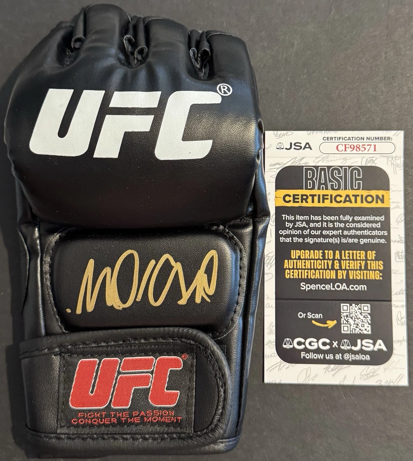 Renato Moicano Signed Autographed UFC Fight Glove JSA COA Money
