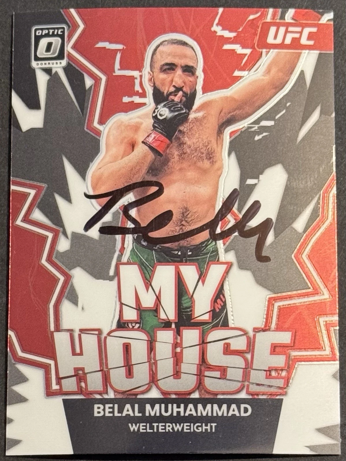 Belal Muhammad Signed 2023 Donruss Optic My House UFC Card BAS Beckett COA