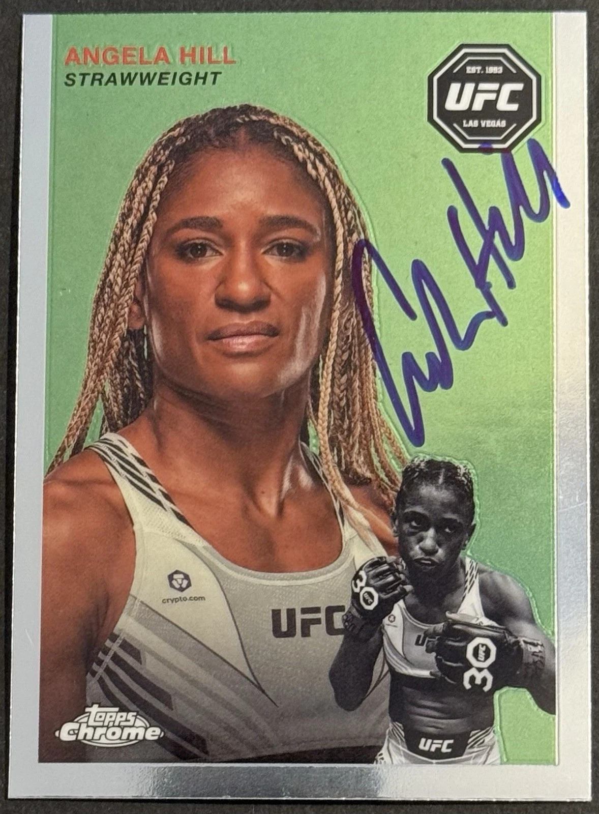 Angela Hill Signed Autographed 2024 Topps Chrome UFC Card Beckett Coa