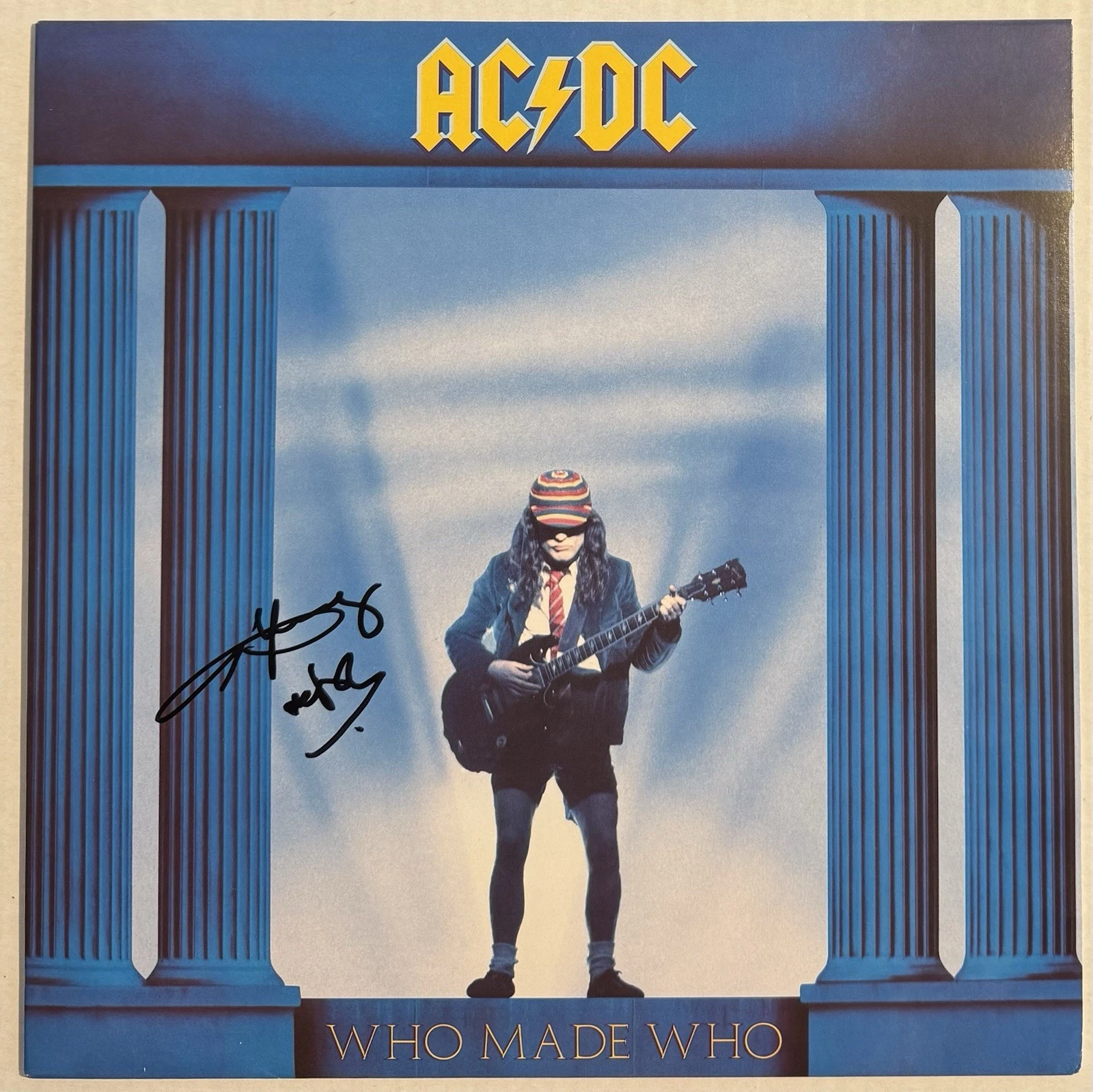 Angus Young Signed Autographed Who Made Who AC/DC Vinyl Album Record JSA