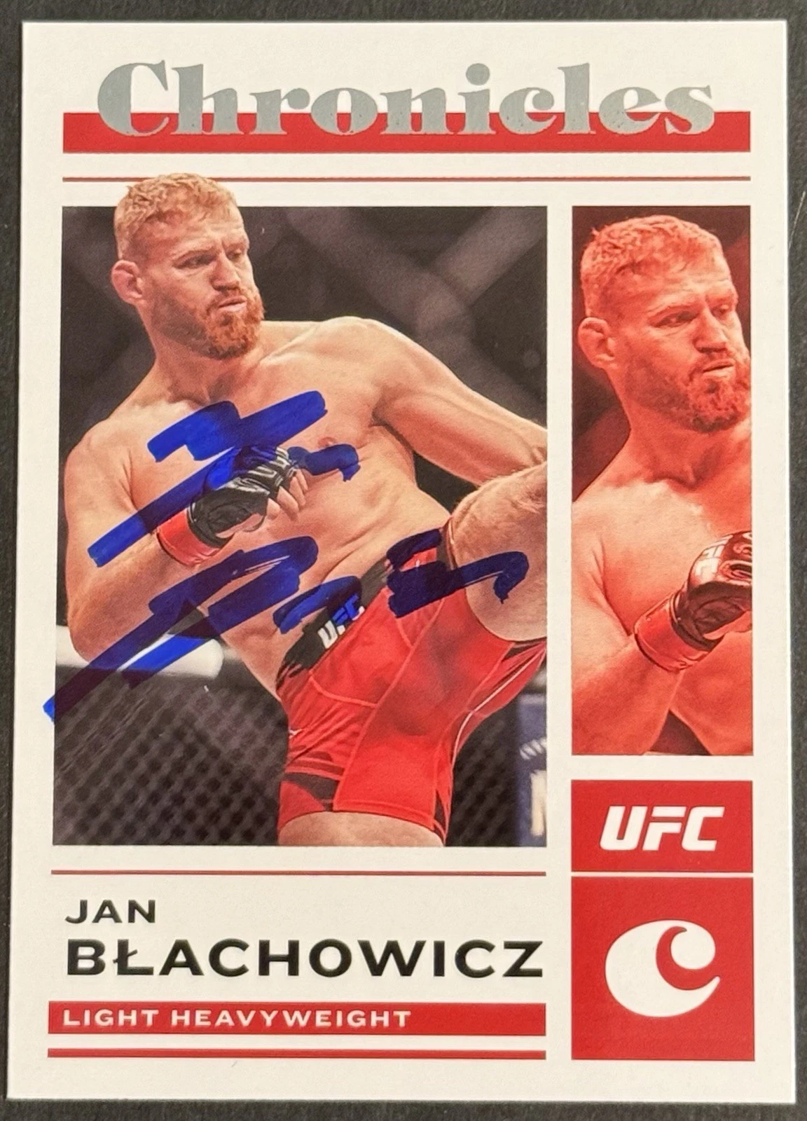 Jan Blachowicz Signed 2023 Panini Chronicles Base UFC Card BAS Beckett