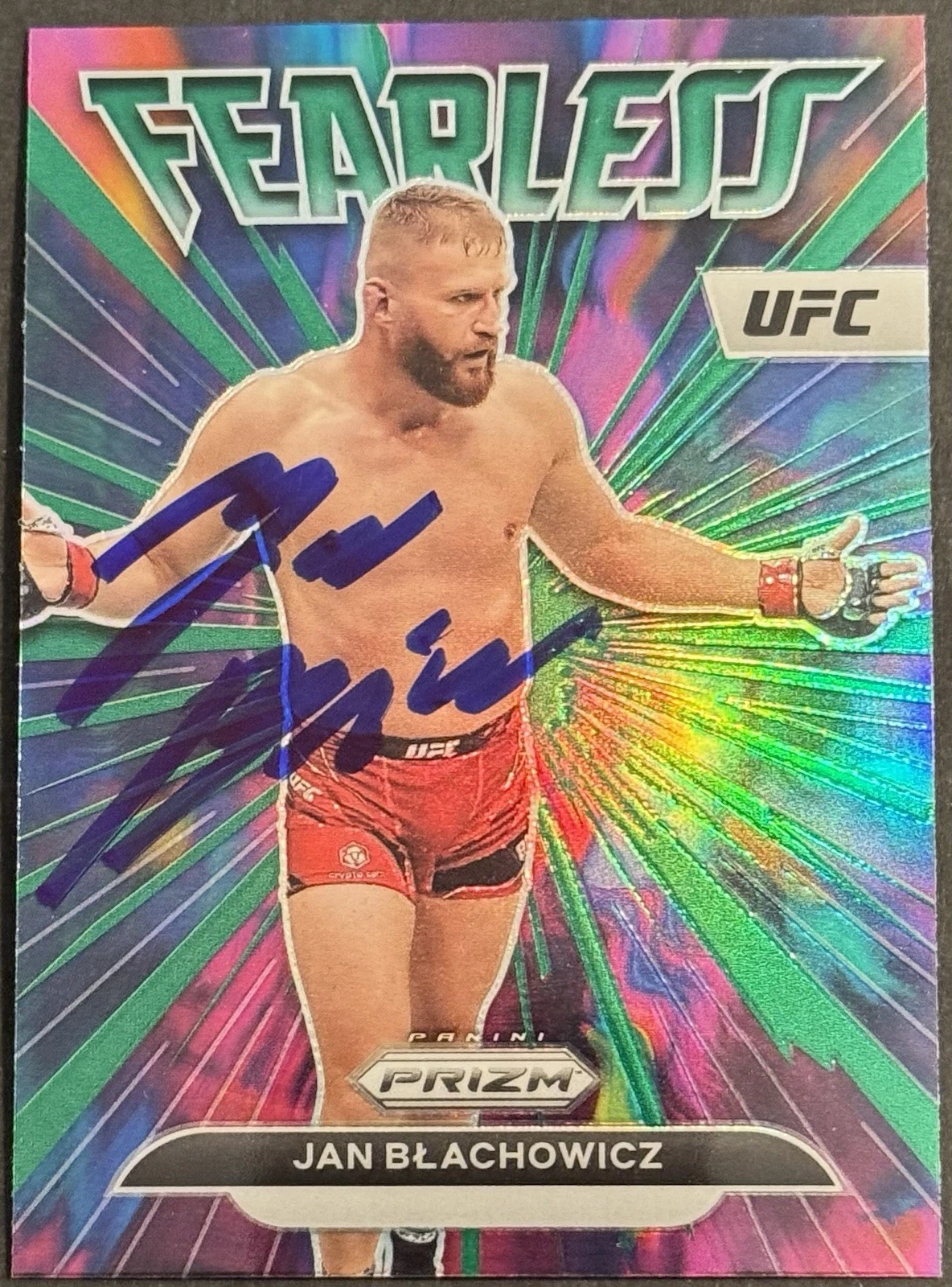 Jan Blachowicz Signed 2023 Panini Prizm Fearless UFC Card BAS Beckett