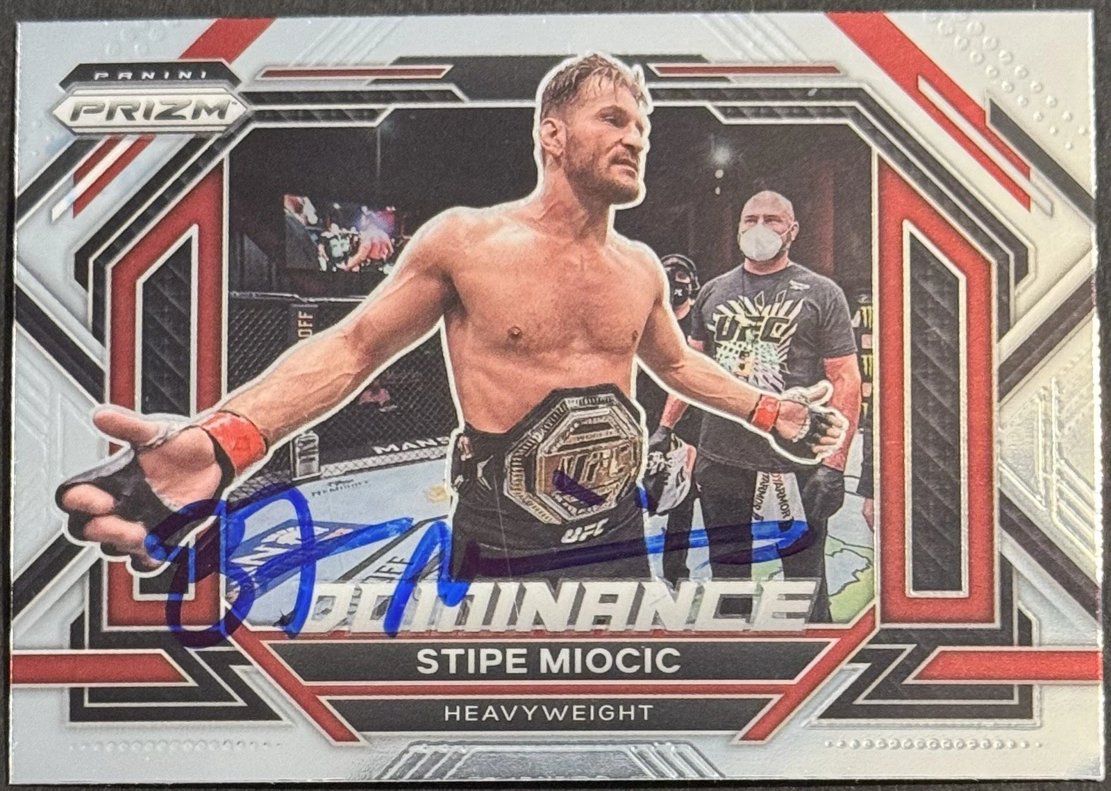 Stipe Miocic Signed 2023 Panini Prizm Dominance UFC Card BAS Beckett COA