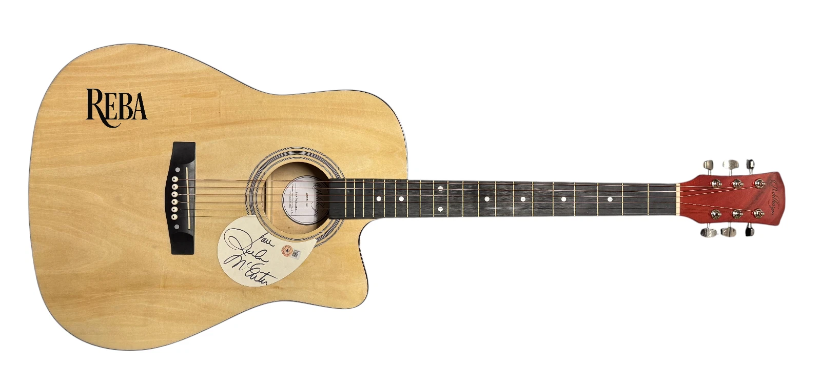 Reba McEntire Signed Full Size Acoustic Guitar Autograph Country Beckett COA