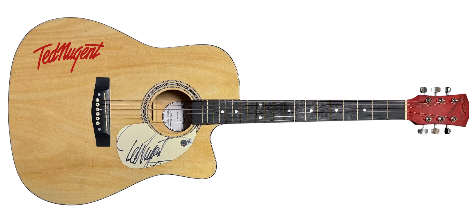 Ted Nugent Signed Autograph Full Size Acoustic Guitar Cat Scratch Fever Beckett
